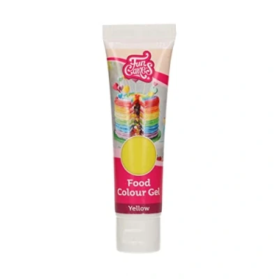 Abbildung von FunCakes Food Colour Gel Gelb: Hochkonzentrierte Lebensmittelfarbe für Teig, Sahne, Fondant, Marzipan. Einfache Dosierung. Einzelne Tropfen, um lebendige Farben zu erzeugen. Halal. 30 g.