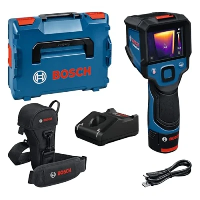 Abbildung von Bosch Professional Thermokamera GTC 12V 450 13 (256x192 px Auflösung, 20C bis +450 C, Dual Stromquelle, GBA 2.0 Ah Li Ion Akku, GAL 40 Ladegerät, Tasche, USB C® Kabel, L Boxx)