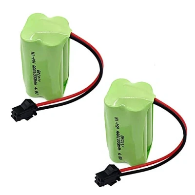 Abbildung von Gecoty® 2 Stück 4.8V AAA Akkupack, 1000mAh Wiederaufladbare NI MH Akku mit SM 2P Anschluss für RC Stuntauto Roboter