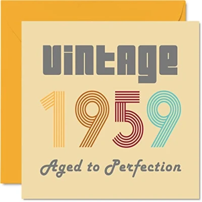 Abbildung von Geburtstagskarten zum 65. Geburtstag für Männer und Frauen Vintage 1959 Aged To Perfection 65 Lustig Sie Ihn 145 mm x Glückwunschkarten