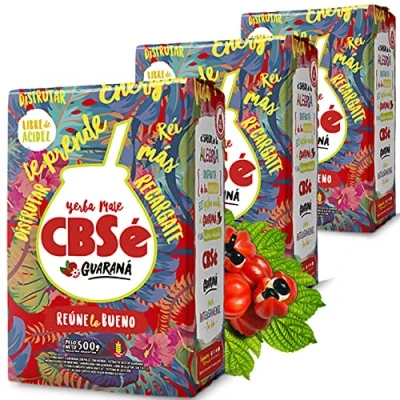 Abbildung von CBSé Yerba Mate Tee Guarana 1.5kg (500g x 3) + Geschenk Probe (40g) : Reich an Antioxidantien, Vitaminen, beschleunigt den Stoffwechsel, zuckerfrei Argentinien