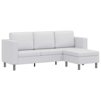 Abbildung von vidaXL Kunstleder 3 Sitzer Loungesofa L Form Ecksofa Dreisitzer Eckcouch Couch