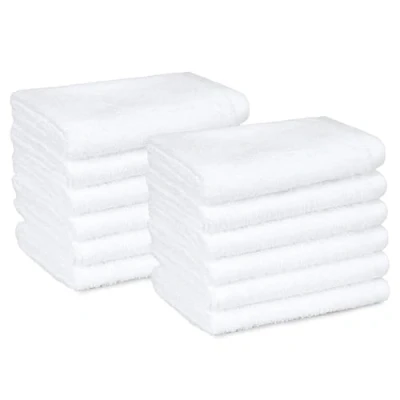 Abbildung von Amazon Basics Waschlappen aus Baumwolle, 30L x 30B cm, 12er Pack, Weiß