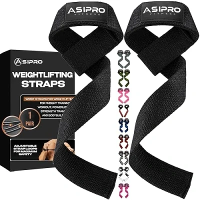Abbildung von ASIPRO Zughilfen Krafttraining Frauen &amp; Männer 60 CM Lifting Straps Gym 5MM Gepolstert Fitness Griffhilfen Kraftsport Wrist Kreuzheben Weightlifting Zughilfe Gym, Handschlaufen
