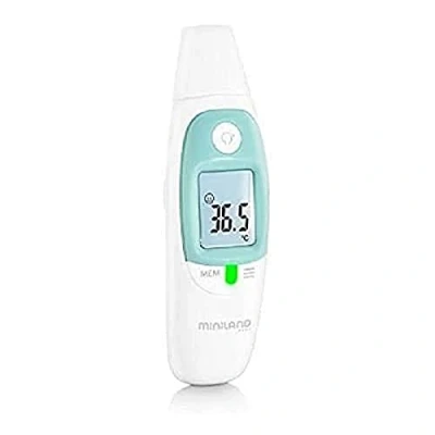 Abbildung von Miniland 89212 THERMOSENSE, Fieberthermometer mit Temperaturmessfunktion von Gegenständen und Flüsssigkeiten, weiß, 166 g