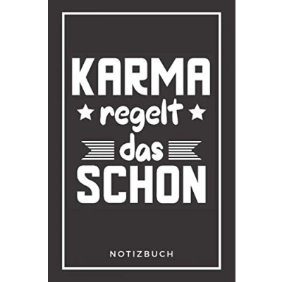 Abbildung von Karma regelt das schon: A5 Notizbuch liniert 110 Seiten dankeschön geschenke kleine abschiedsgeschenk für Kollegen Mitarbeiter ... lustig erzieherin