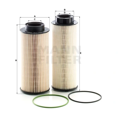 Abbildung von MANN FILTER PU 10 003 2 x Kraftstofffilter Filtereinsatz mit Dichtung SCANIA: P,G,R,T series