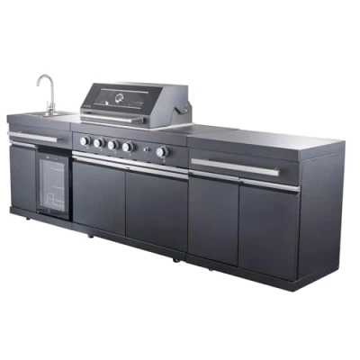 Abbildung von Buschbeck Outdoor Küche »King Range« mit Sizzle Zone und Kühlschrank, BxTxH: 282x58x112 cm