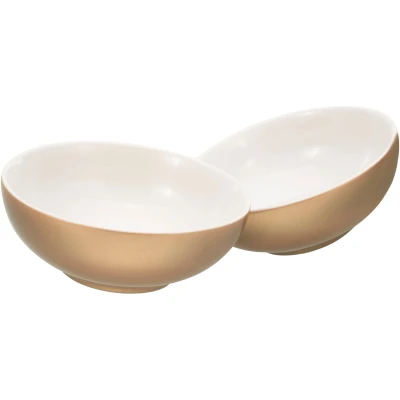 Abbildung von CreaTable, 25848, Serie GOLDEN DAYS weiss, 2 teiliges Geschirrset, Müslischale aus Steinzeug, spülmaschinen und mikrowellengeeignet, Qualitätsproduktion
