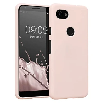 Abbildung von kwmobile Hülle kompatibel mit Google Pixel 3a weiches TPU Silikon Case Cover geeignet für kabelloses Laden Coconut Swirl