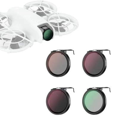 Abbildung von JJC ND CPL Filter Kit Kompatibel mit DJI NEO, 4 Pack ND8 ND16 ND32 Neutraldichte Festfilter Zirkularpolarisator, Mehrfach Beschichtet Ultraleicht Tragbarer NEO Drohnen Zubehör