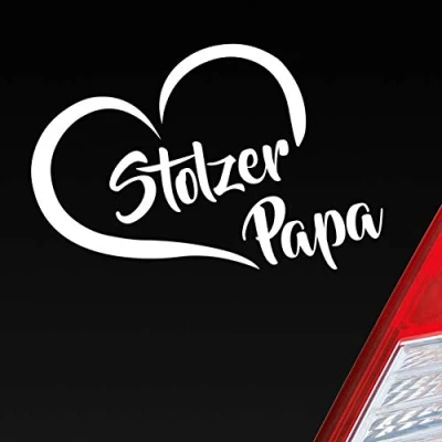 Abbildung von Hellweg Druckerei Stolzer Papa Liebe Herz Vater Kind Auto Aufkleber Sticker Heckscheibenaufkleber