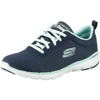 Abbildung von Skechers Damen Flex Appeal 3.0 First Insight Sneaker, Navy Mesh Aqua Trim, 35.5 EU