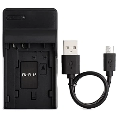 Abbildung von EN EL15 USB Ladegerät für Nikon 1 V1, D500, D600, D610, D7000, D7100, D7200, D750, D800, D800E, D810, D810A Kamera und Mehr