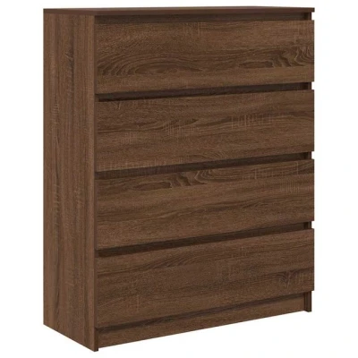 Abbildung von vidaXL Sideboard Braun Eichen Optik 80x35x99 cm Holzwerkstoff, Kommode, Schrank, Mehrzweckschrank, Anrichte, Beistellschrank, Flurschrank