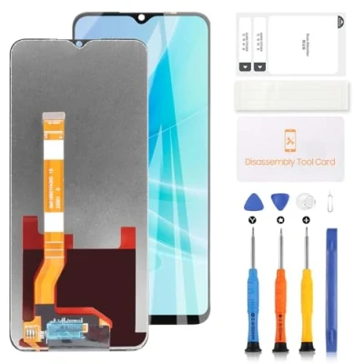 Abbildung von Display für Oppo A17 CPH2477 LCD Bildschirm A17K/A57S/A17/A17K/A77 4G/A77S Touchscreen Montage Ersatz Glas Digitizer mit Werkzeugen (Schwarz)
