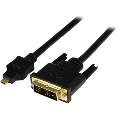 Abbildung von StarTech.com 2m Micro HDMI auf DVI Kabel zu Adapterkabel Typ D Gerät Single Link Monitor/Display/Projektor Monitor/Konverterkabel Robust (HDDDVIMM2M)