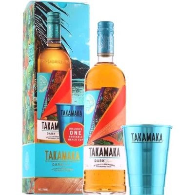 Abbildung von Takamaka Dark Spiced Rum Set mit Beach Cup 0.70 l 38% vol
