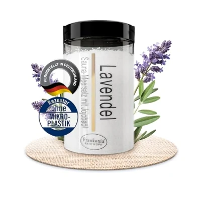 Abbildung von Frankonia BATH &amp; SPA Sauna Salz Peeling Lavendel 400g Meersalz m. Jojobaöl Vitamin E Body Scrub Dusch und Körperpeeling für alle Hauttypen vegan ohne Parabene