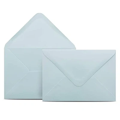 Abbildung von 100 Briefumschläge DIN C6 Hellblau Blau 11,4 x 16,2 cm Kuverts mit g/m² Nassklebung spitze Klappe Umschläge ohne Fenster Colours 4 you