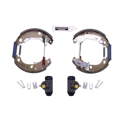 Abbildung von HELLA Shoe Kit Pro 8DB 355 004 911 Bremsensatz, Trommelbremse mit Radbremszylinder, Stellelement CITROËN: C2 Schrägheck, C3 I II