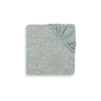 Abbildung von Jollein Spannbettlaken Gitterbett Jersey 60 x 120 cm Snake Ash Green