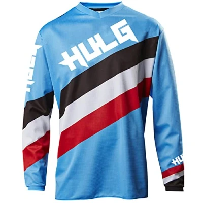 Abbildung von Radfahren Jersey Herren Mountainbike Motocross Langarm MTB T Shirt, Downhill Fahrrad Schnelltrocknend (Color 09,XXL)