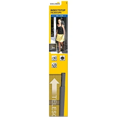 Abbildung von SCHELLENBERG Insektenschutz Vorhang &quot;Telescope, für Balkontür und Terrassentür&quot;, Fliegengitter aus Polyester, 70 95 x 220 cm, anthrazit, 50655