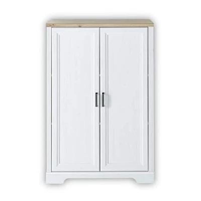 Abbildung von Stella Trading JASMIN Aktenschrank in Pinie hell, Artisan Eiche Optik Büroschrank mit zwei großen Türen Landhausstil Büromöbel Komplettset 86 x 127 38 cm (B/H/T)
