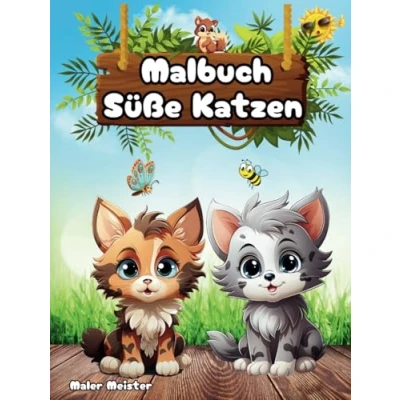 Abbildung von süße Katzen Malbuch: Malbuch für Kinder mehr als 50 Motive Tiere zum ausmalen Kreativität und Fantasie