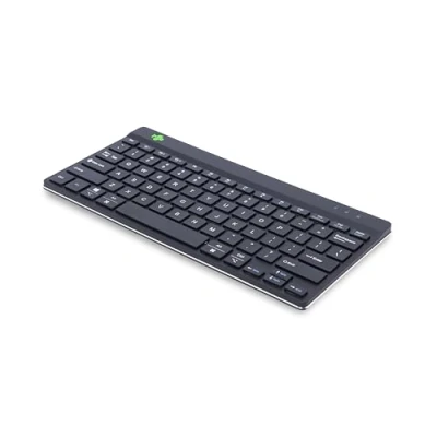 Abbildung von R Go Compact Break Tastatur, QWERTY US Layout, mit Pausenanzeige, Ergonomische flaches Design, Bluetooth 5.0 Kabellos, Schwarz, Kompatibel Windows/Microsoft/Linux/Mac