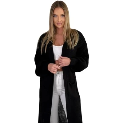Abbildung von Mississhop Longstrickjacke extra lange Strickjacke Cardigan Jacke M.384