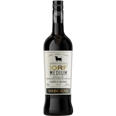 Abbildung von Osborne Sherry 10 RF Medium Hochwertiger, halbtrockener Sherry, hergestellt nach dem Solera Verfahren aus Andalusien in Spanien mit 19% vol. (1 x 0,75l)