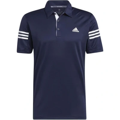 Abbildung von adidas Herren Poloshirt mit 3 Streifen, kurzärmelig, Marineblau, Größe L, marineblau