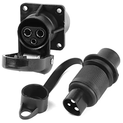 Abbildung von AGRISHOP Anhänger Stecker 3 Polig und Steckdose Polig, 3Polig,12V Wasserdicht 3Polig Für LKW RV