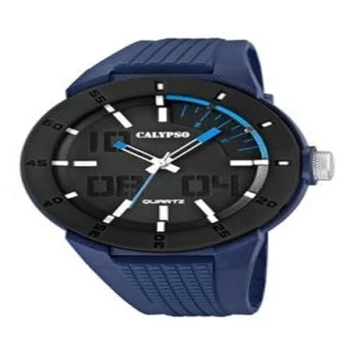Abbildung von Calypso WATCHES Quarzuhr Herren Uhr K5629/3 Kunststoffband, (Analoguhr), Armbanduhr rund, Kautschukarmband blau, Outdoor
