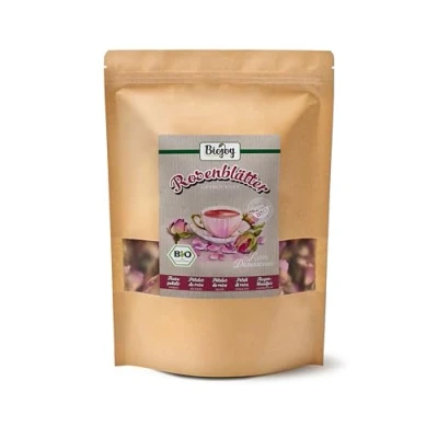 Abbildung von Biojoy BIO Rosenblätter getrocknet (100 g), essbar, ideal für Tee oder Deko (Rosa Damascena)