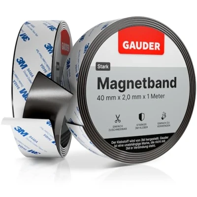Abbildung von GAUDER Magnetband stark selbstklebend mit 3M Kleber Magnetstreifen starkes Magnetklebeband (1 m)