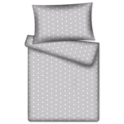Abbildung von Kinderbettwäsche Stars 100% Baumwolle 40x60/100x135 cm, KiGATEX, Reißverschluss