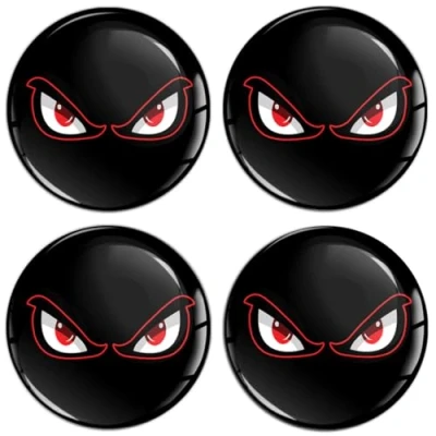 Abbildung von SkinoEu Aufkleber Autoaufkleber für Radkappen Nabenkappen Nabendeckel Radnabendeckel Rad 68mm No Fear Eyes Schwarz A 4068