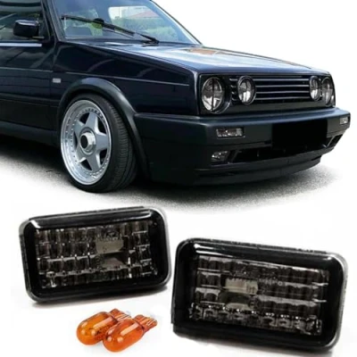 Abbildung von Carparts Online Klarglas Seitenblinker Schwarz für VW Golf Polo Jetta Corrado Scirocco