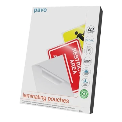 Abbildung von Pavo 8005857 Premium Laminierfolien DIN A2, 2 x 125 micron, 50 er Pack