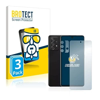 Abbildung von BROTECT Schutzglas für Samsung Galaxy A52 5G (Display+Kamera) (3 Stück) Schutzfolie Panzer Folie Glas [Extrem Kratzfest 9H, Anti Fingerprint,
