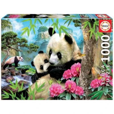 Abbildung von Educa Puzzle 1000 Teile für Erwachsene Kuschelnde Pandas, und Kinder ab 14 Jahren, Tierpuzzle (17995)