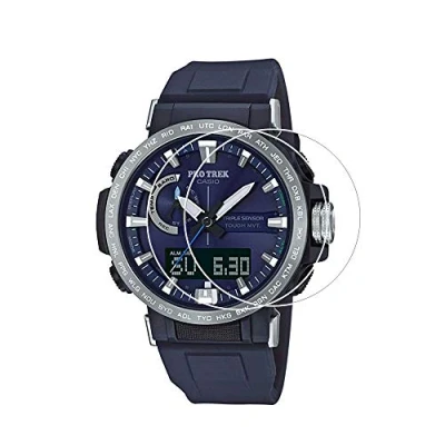 Abbildung von Zshion Displayschutzfolie für Casio PRW 60, Härtegrad 9H, gehärtetes Glas, PRW60, blasenfrei, kristallklar, 2 Stück