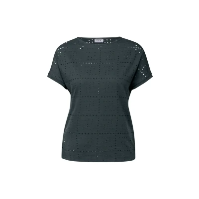 Abbildung von Cecil MIT Lochmuster Tshirt basic, Damen, Größe: XL, Grün