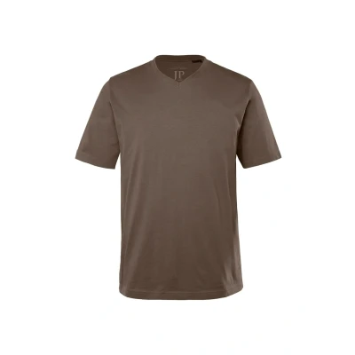 Abbildung von JP1880 GRÖSSEN Vausschnitt Tshirt basic Classic browngray, Herren, Größe: Large, brown gray