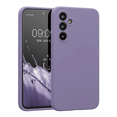 Abbildung von kwmobile Hülle kompatibel mit Samsung Galaxy A54 5G Case gummiert Silikon Handyhülle Schutzhülle Veilchen Lila