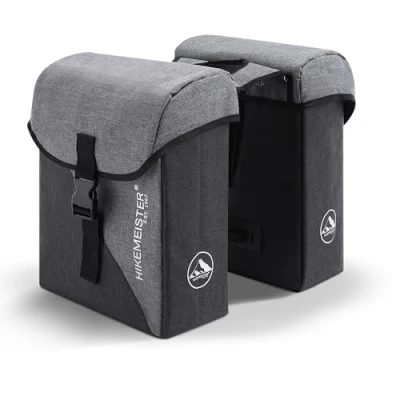 Abbildung von HikeMeister® Doppelte Fahrradtasche für Gepäckträger Doppeltasche Gepäckträgertasche wasserdicht Hinterradtasche Wasserabweisend Reflektierenden Streifen Amsterdam