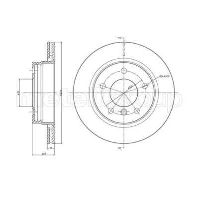 Abbildung von METELLI 23 0450C Bremsscheibe 276,0 18,8 5 75,0 Belüftet lackiert BMW: 3 Limousine, Coupe, Touring